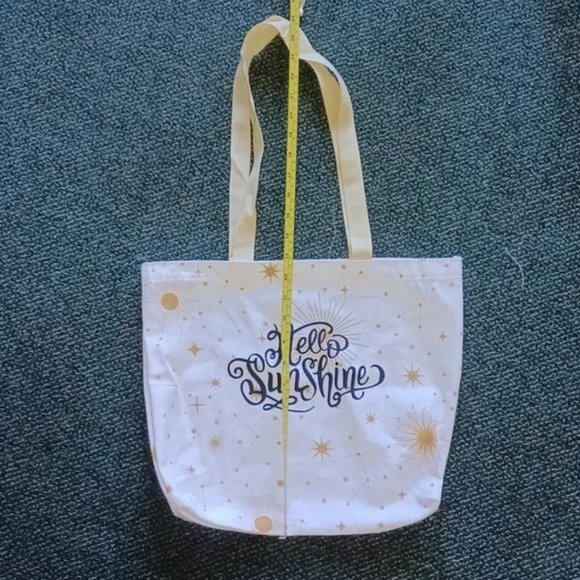 'Hello Sunshine' Sun, Stars, and Constellation tote bag with tassel - Picture 4 of 15